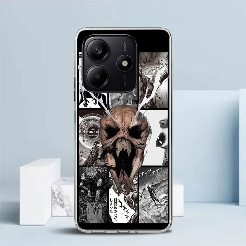 One P-Punch-Man Garou Phone Case For Xiaomi Redmi Note 15 14 14S 13 12S 12 Pro Plus 11S 11 11T 11E 10S 10 + Soft TPU Back Cover