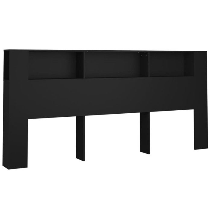 VidaXL Armoire de tête de lit Noir 220x18,5x104,5 cm 811962