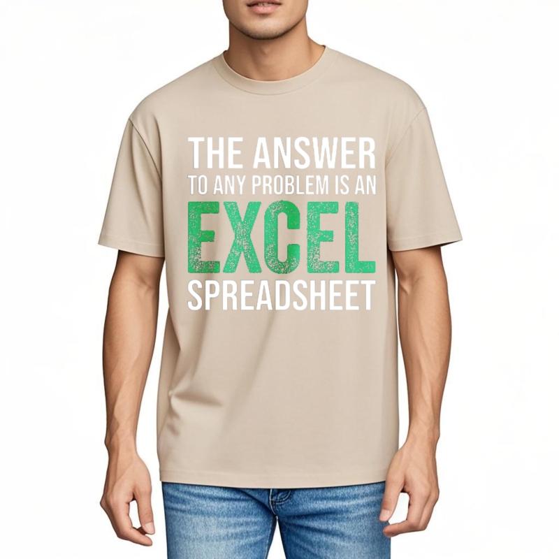 Plus Size Tshirt Soft Teenagers O Neck tshirt unisex The Answer To Any Problem Is An Excel Spreadsheet Hiphop For her Tee shirt