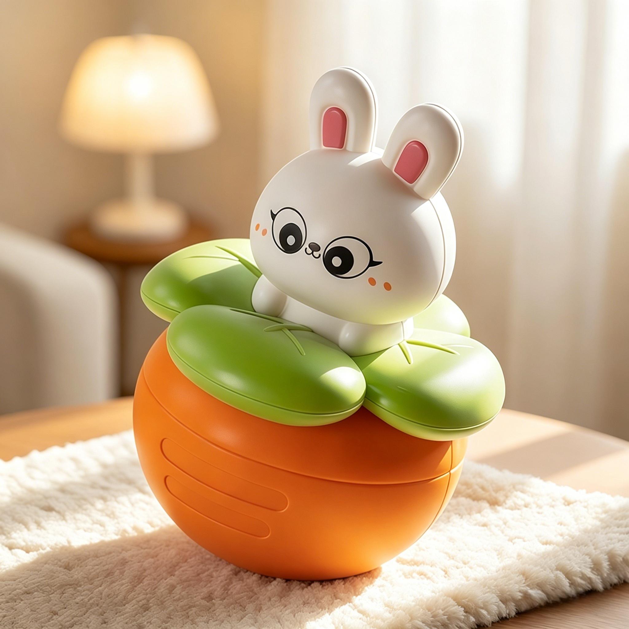 Hot Sale Baby Early Education Toy Cute Rabbit Carrot Rattle Safe Smooth Burr-Free Sensory Hearing Soothing Toy for 0-12M оранжевый