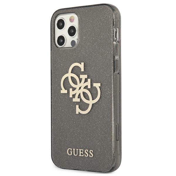 Guess Guhcp12Lpcugl4Gbk Iphone 12 Promax 6,7 Czarny/Black Twarde Etui Brokat 4G Duże Logo