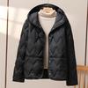 White Duck Down Light and Thin Hooded Down Jacket Women's Short Winter New Design Pressure Glue Warm Top Jacket