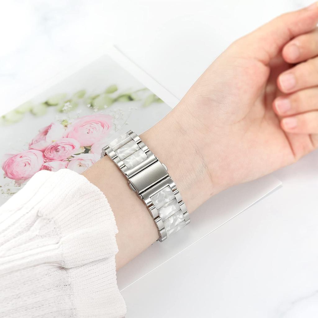 Pulseira de metal + resina de 20mm 22mm para samsung galaxy watch 5 pro 4 3 pulseira clássica 40mm 44mm 42mm 46mm 45mm active 2