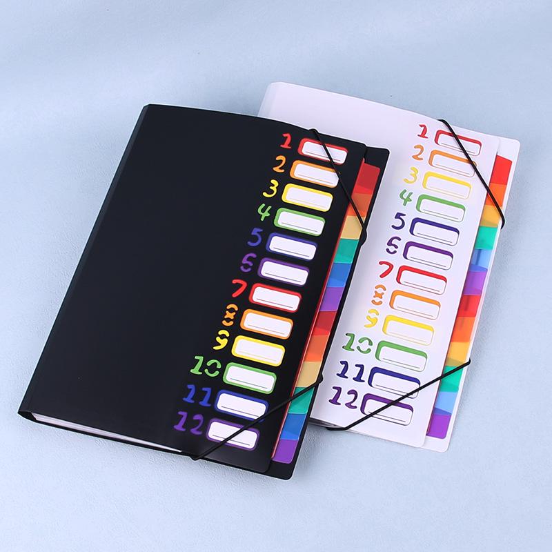 Accordion Bag with Multi-layer Rainbow Pages - Document Classification Folder with PP Binding and Cord