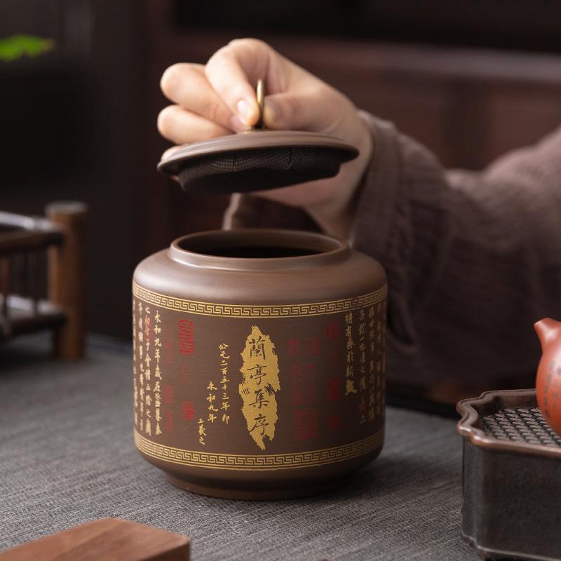Vintage Tea Jar with Lid Ceramic Sealed Candy Jar Home Multifunctional Coffee Bean Nut Medicinal Material Storage Box Home Decor