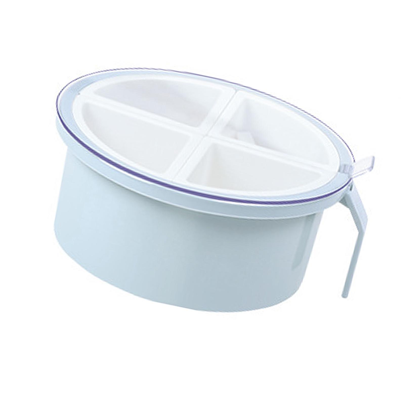 

Round 4 Grid Seasoning Box Plastic 4 Compartment Condiment Box Kitchen Seasoning Storage Container Blue Gray