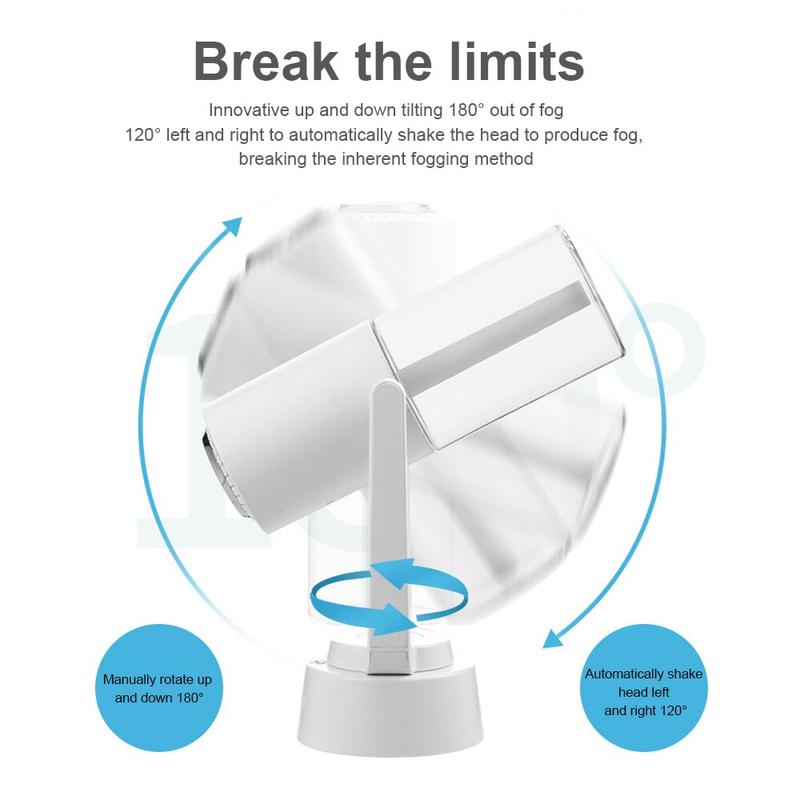 Automatic Rotating Wireless Air Humidifier Express Odor Diffuser Battery Ultrasonic Air Purifier With Negative Ions For Home Office | Humidifiers