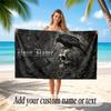 Skull Gothic Theme Soft Beach Towel Personalized Custom Name Text Towel Portable for Beach Pool Travel