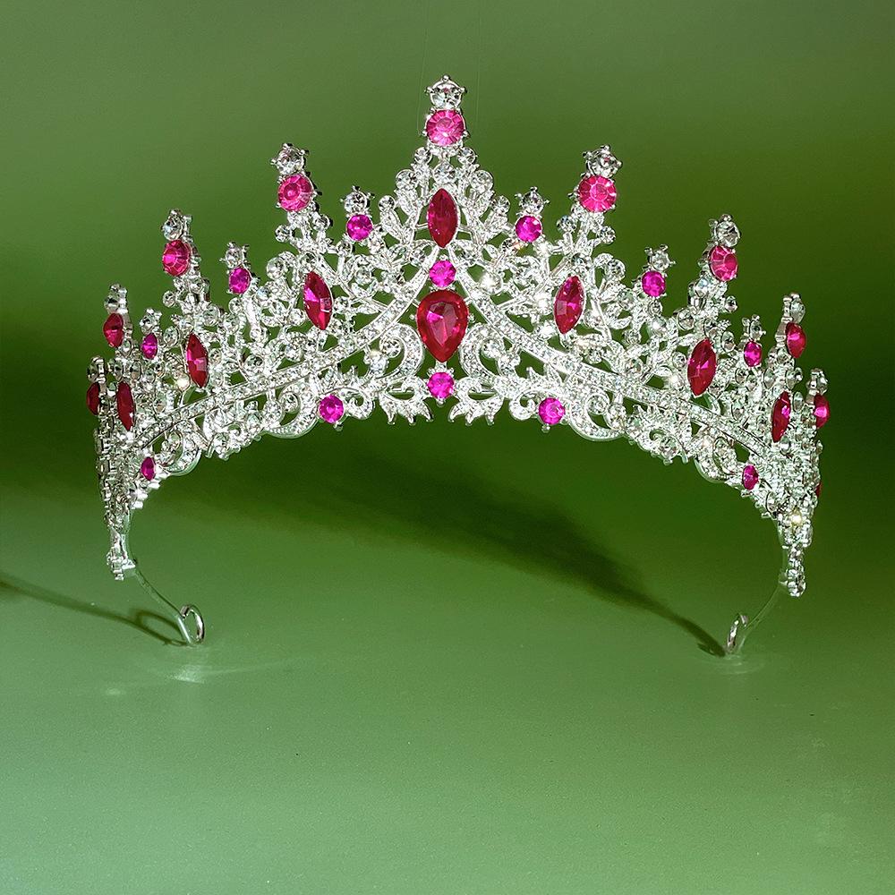 Bride Crown Wedding Dress  Party Crown Birthday Performance Carnival  Crystal Hair Accessory