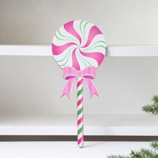 Christmas Lollipop Yard Sign Xmas Candy Lawn Sign Winter Holiday Lollipop Decoration for Indoor Outdoor Pathway Patio Decor
