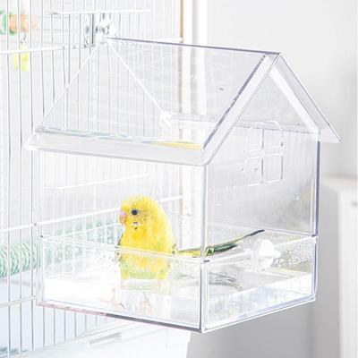 Hanging Parrot Feeder Prevent Scattering Bird Feeding Bowl Multifunction Bird Bath Parakeets Bathtub Bird Cage Accessories