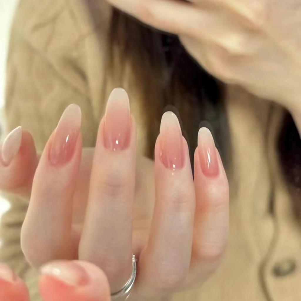 Handmade Medium-Long Ice Crystal Butterfly Cat Eye Nails for Brides or Pregnant Women
