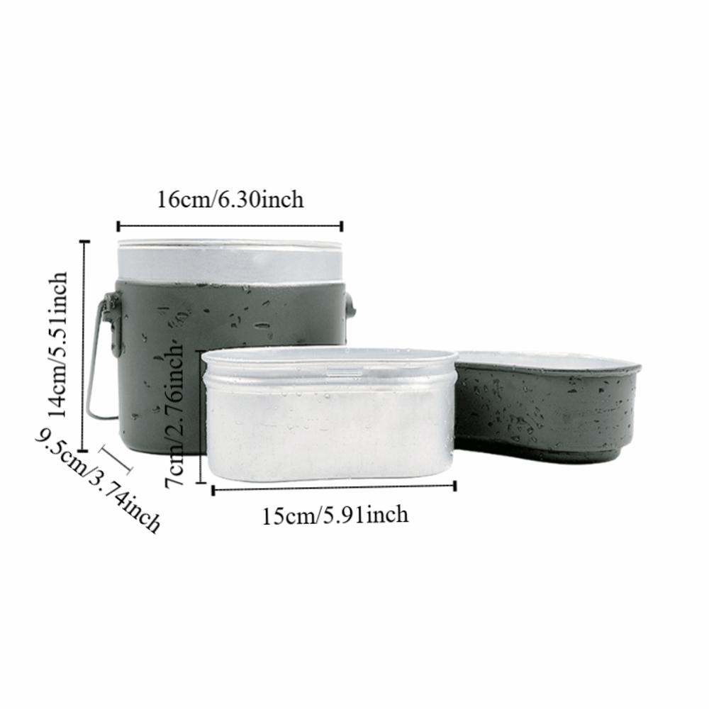Durable Aluminium Alloy Mess Tin Portable Lightweight Lunch Box Multifunction Mess Kit Outdoor Camping