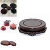 Real Wood Lotus Round Base Black Zelkova Stone Potpourri Vase Buddha Statue Guanyin Base