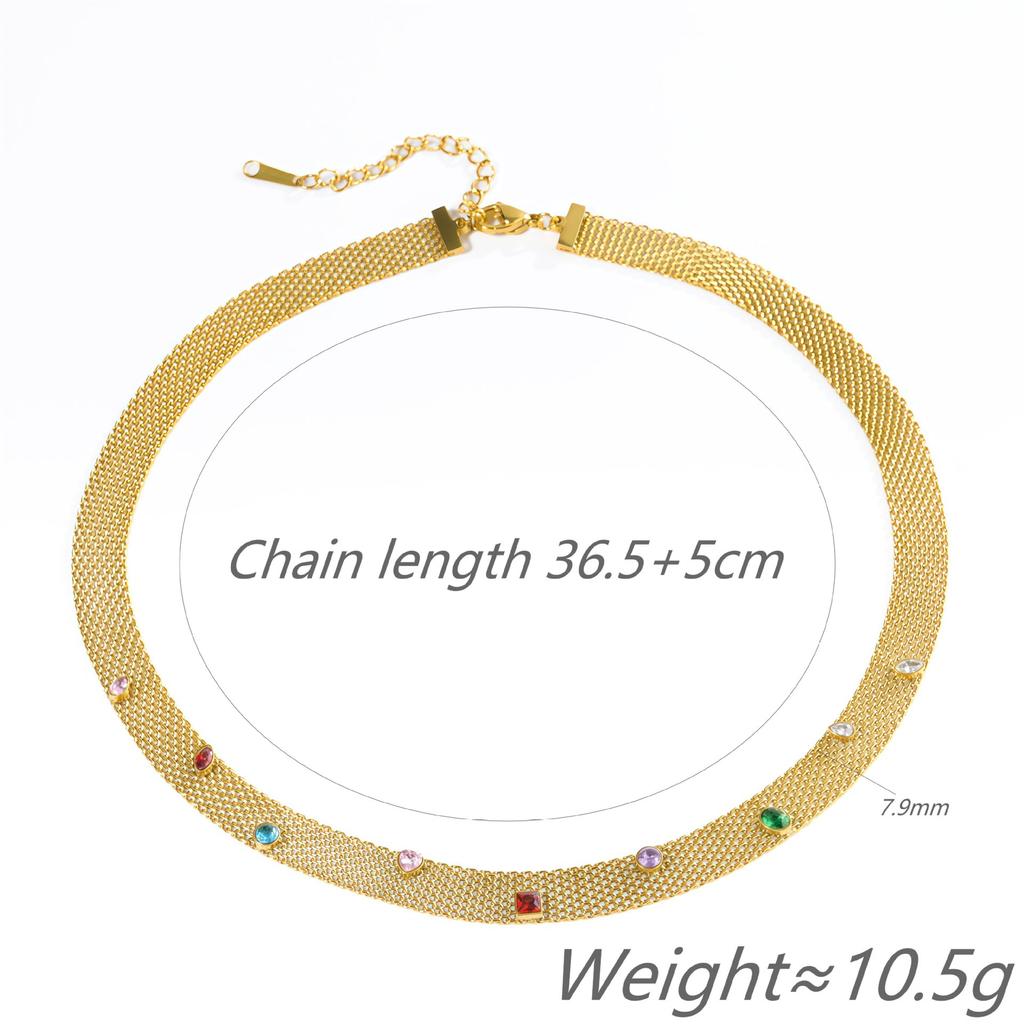 Fashion Flat Snake Mesh Chain Stainless Steel Necklace Niche Design Women'S Fashion Versatile Jewelry