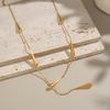 Xia Ling Stainless Steel Teardrop Tassel Y-Chain Necklace Bracelet 18K Gold Fashion Jewelry for Women