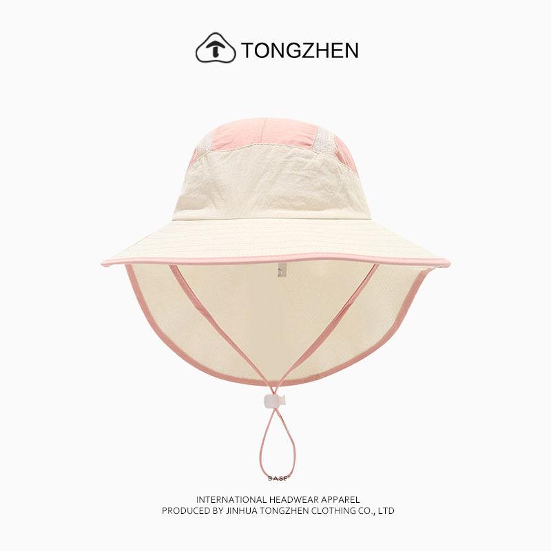 Wide-brimmed children's sun hat, sunshade hat, boy's and girl's fisherman hat, sun hat, medium and large children's shawl hat