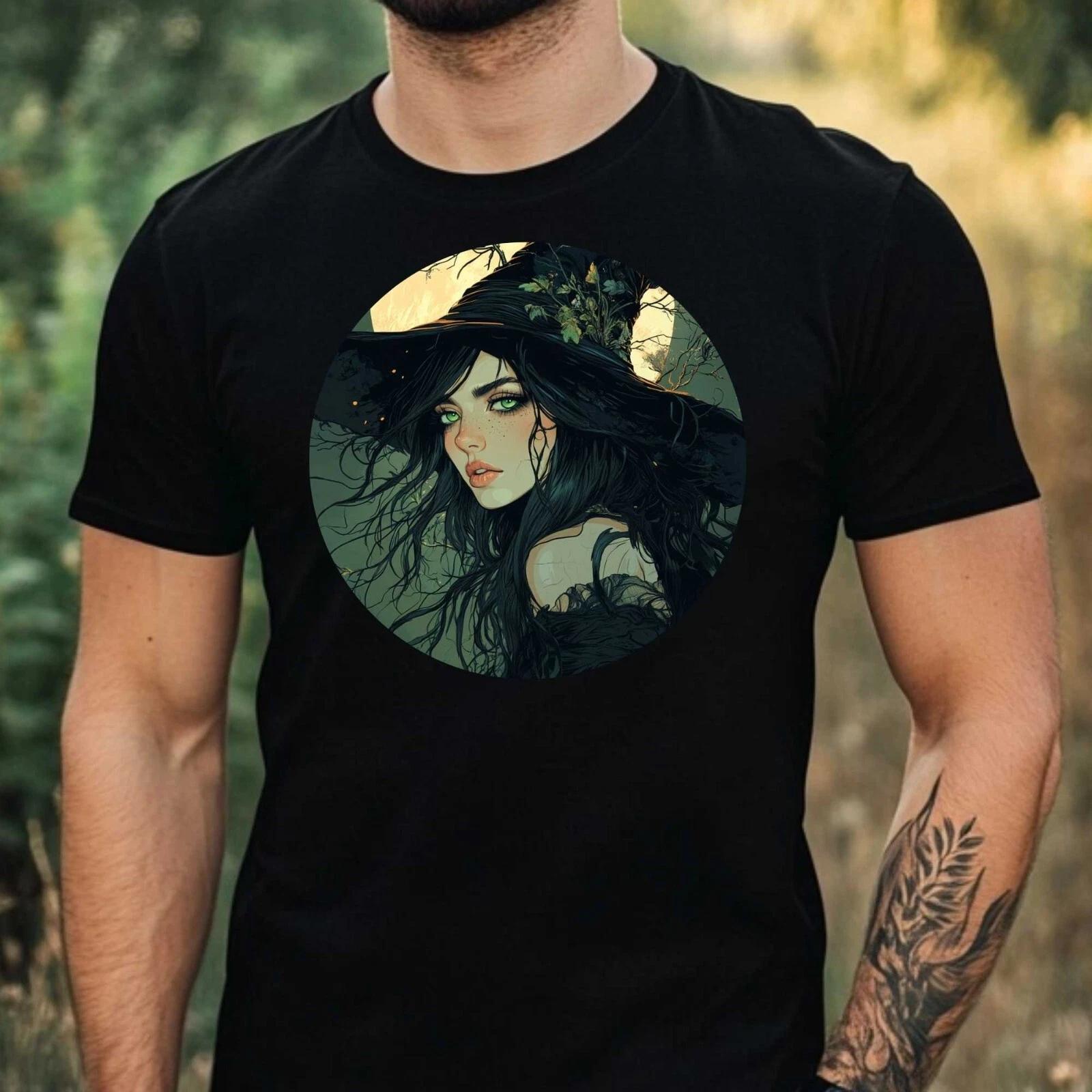 T-Shirt Herren Gruselige Hexe Motiv Baumwolle Größe XS bis 5XL XXL