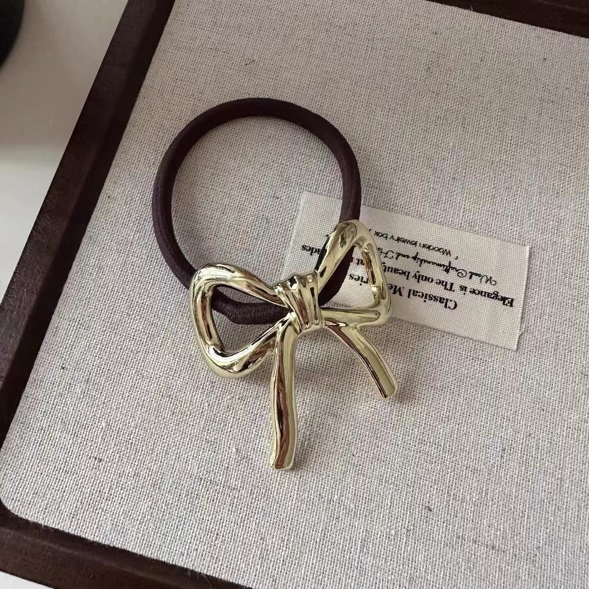 

Новая Милая Резинка Для Волос Сплава Подвеска-Бант Эластичная Повязка Для Волос Держатель Для Хвоста Женские Аксессуары Для Волос Резинки золотой