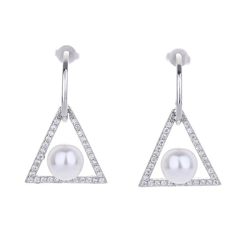 BELLA BOX S925 Silver Needle Vacation Style Fairy Ear Stickers, A Light Luxury And High-end Pearl Earrings