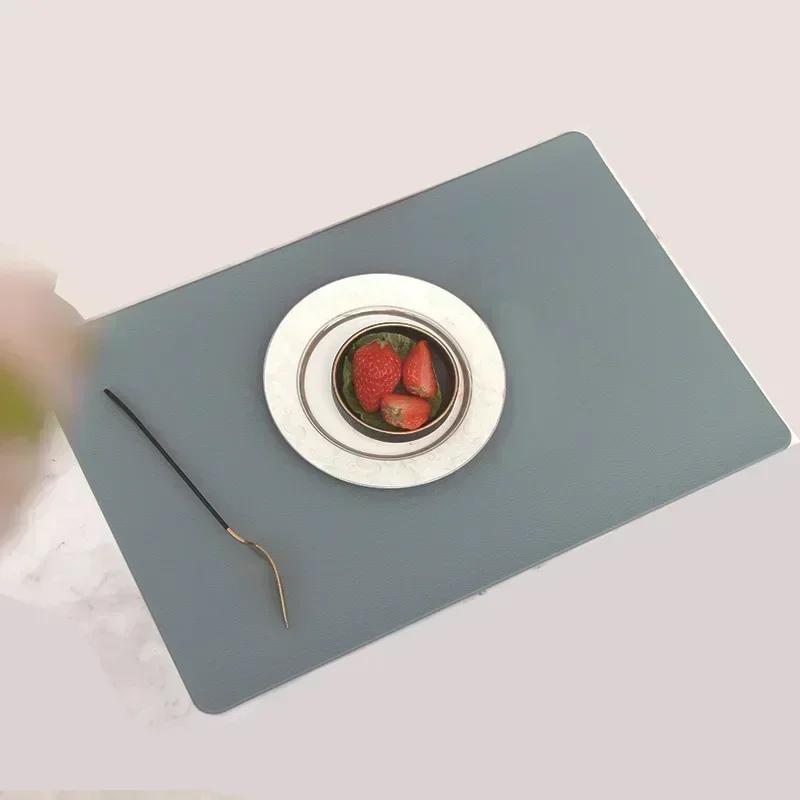 Nordic Style Home Decor Household Leather Placemat Hotel Restaurant Western Place Mat Rectangular Waterproof Oil-proof Placemat