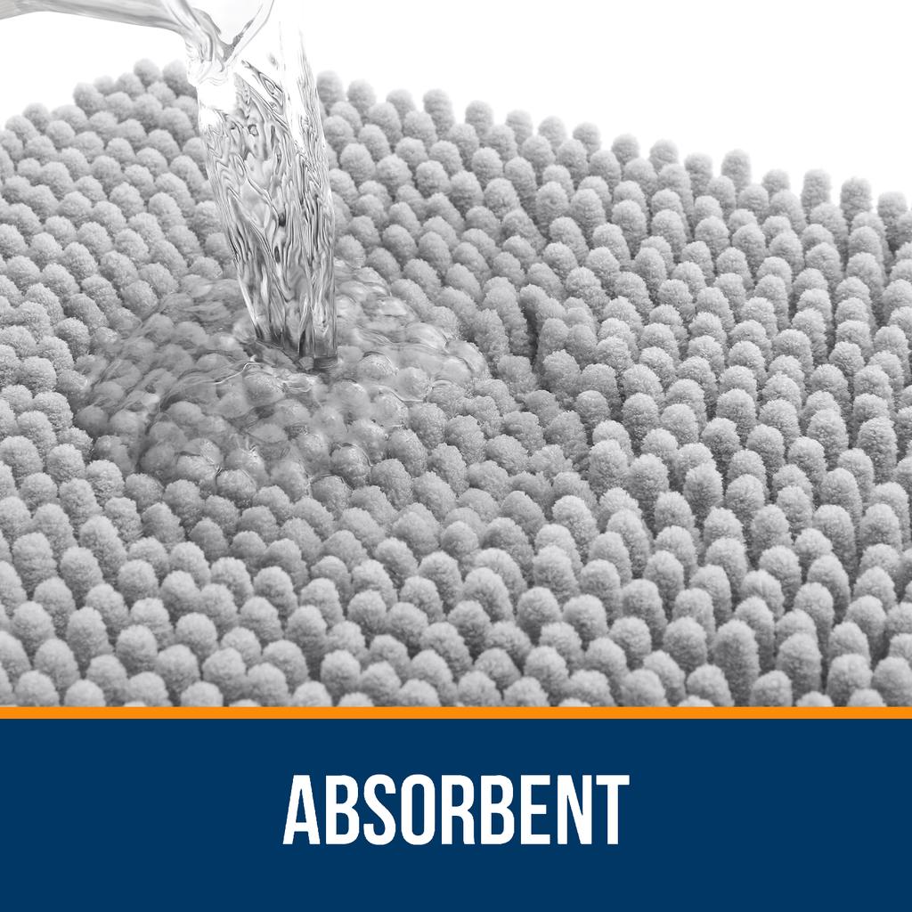 HAPIHAPPY New Chenille Bathroom Rug Mat Extra Soft Thick Absorbent Shaggy Bath Mats Non-Slip Machine Wash Dry Plush Bath Rugs