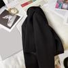 Women Short Suit Coat Lapel Long Sleeve Single Button Suit Jacket Solid Color Loose Fit Casual Business Style Suit Coat