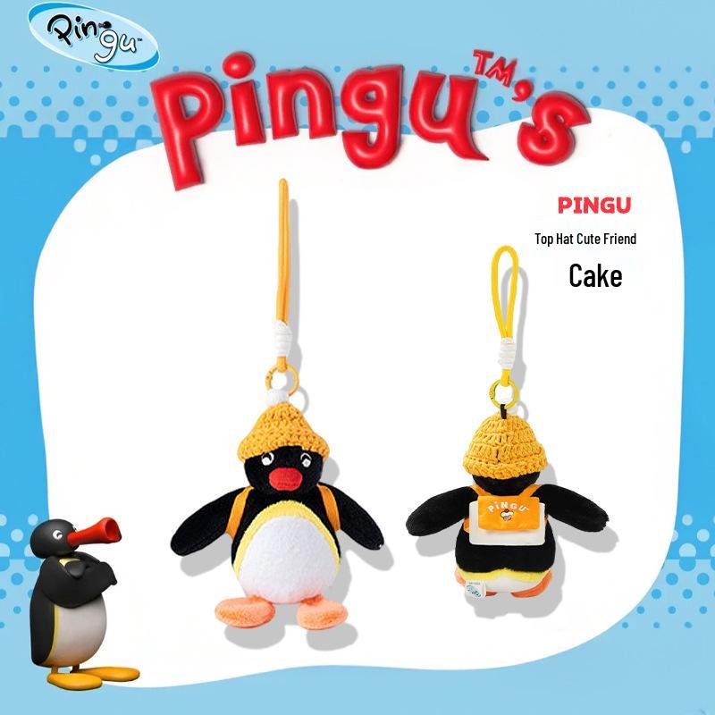 Pingente de Pelúcia Chapéu de Coco Original de Pinguim Boneca Pingente para Mochila Chaveiro Presente
