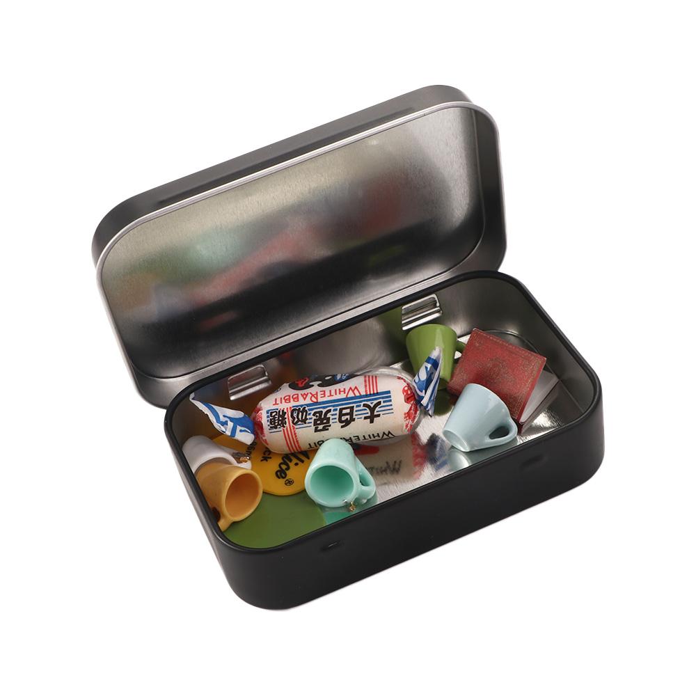 Tin Coin Organizer Black Key Organizer Metal Empty Box Black Storage Box Candy Box Card Case