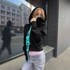 European and American wholesale contrasting colors, large zipper hooded sweater, simple and loose personality, men's and women's coats, cardigans and