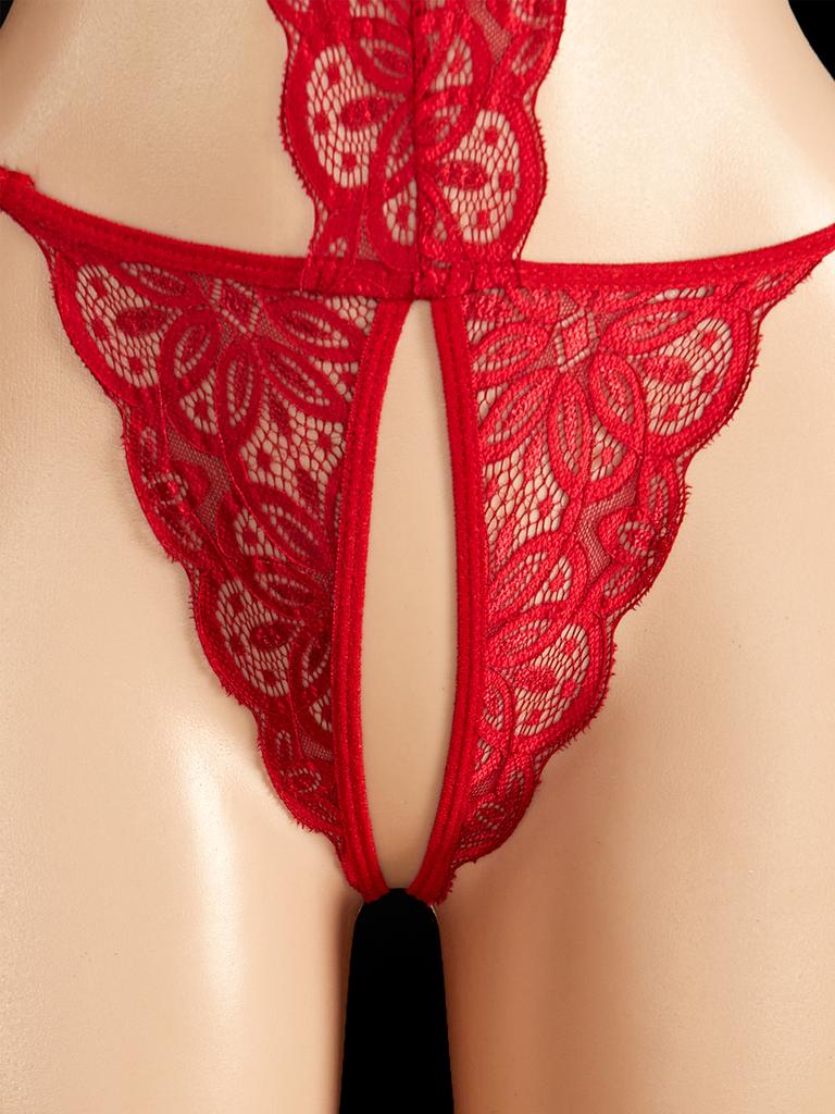 Sensual Open-Cup Lace Bodysuit Sheer Floral Laces Full Transparency Sexy Lingerie For Romantic Evenings Teddy Babydoll Pajamas