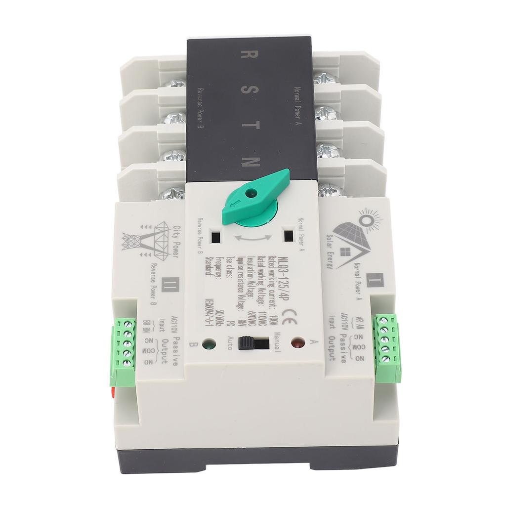 Dual Power Automatic Transfer Switch 4P Millisecond Switching Back Up Power Transfer Switch 110VAC