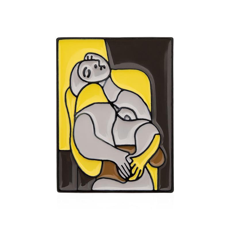 Abstrakte Kunstbrosche: Mona Lisa, Van Gogh, Venus – Vielseitiges Rucksack- und Hemd-Accessoire