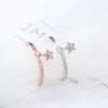 J693 Temperament Zircon Ring, Star Pendant Opening Simple Ring, Color Retention Ring For Women