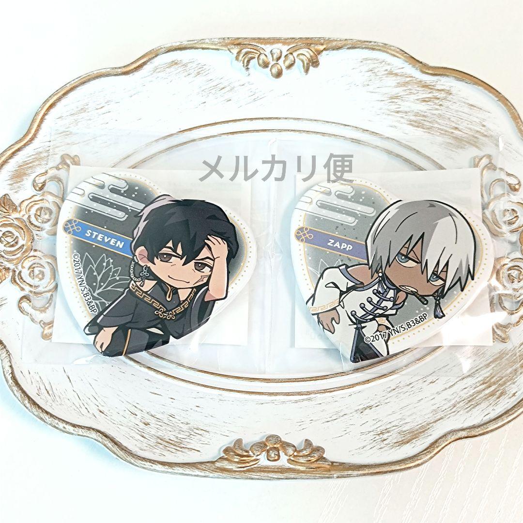 

[USED] Blood Blockade Battlefront Kujibikido Bonus Heart-Shaped Can Badge Zapp Steven 2 Pieces