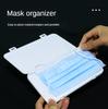 Plastic Mask Storage Box PP Square Blue White Medical Civil Masks Temporary Folder Flip Cover Portable Outdoor Antiviral Product