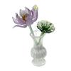 Mini Statuetta Fiore in Vetro Fatto a Mano Bouquet di Loto Finto Cristallo per Arredamento Tavolo Casa Ufficio Regalo per Mamma Moglie