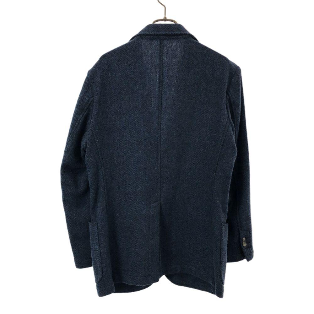 ORIAN Made in Italy Wolle Fischgrät Langarm taillierte Jacke 42 Blau Herren Gebraucht