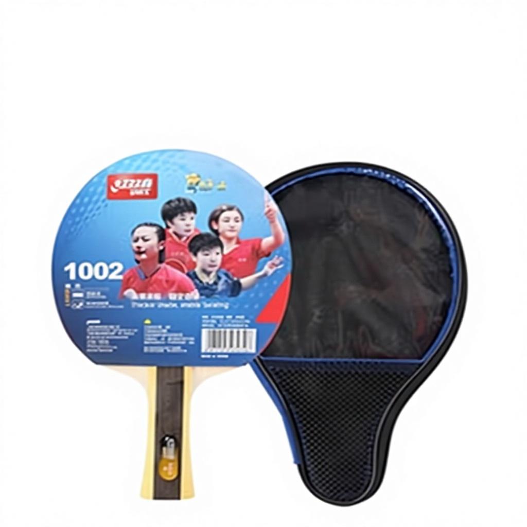 Red Double Happiness DHS One-Star Horizontal Grip Double-Sided Anti-Slip Carbon Fiber Table Tennis Racket Pimples Rubber H1002
