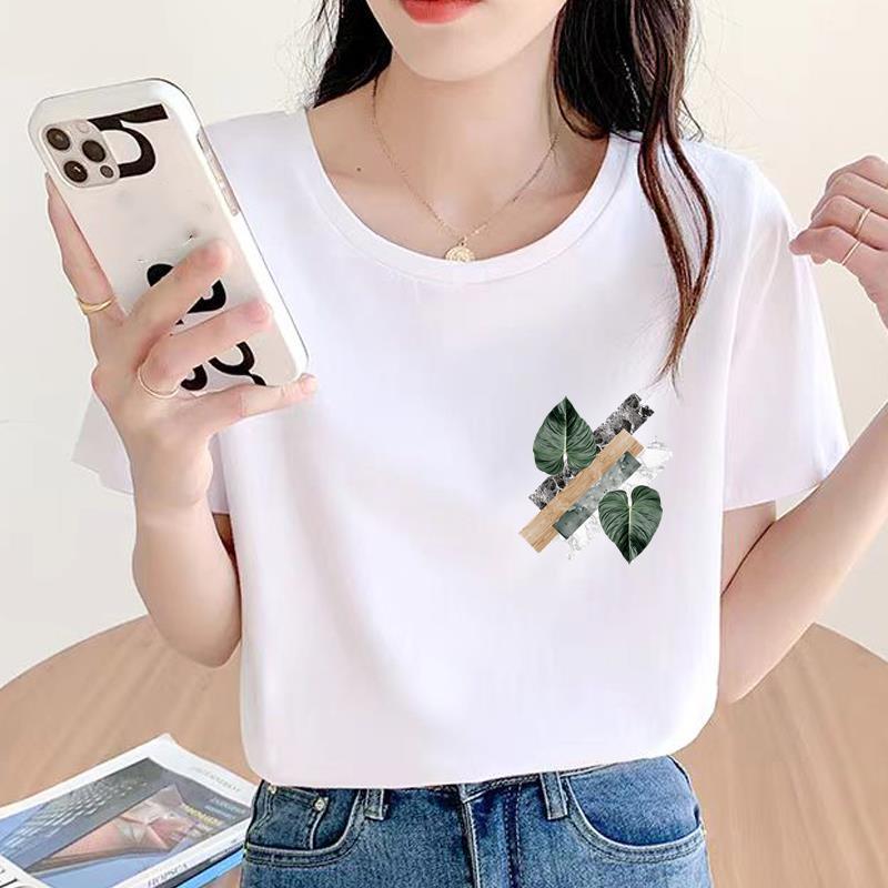Geometric Trend Women's Short Sleeve Round Neck Fashion T-shirt