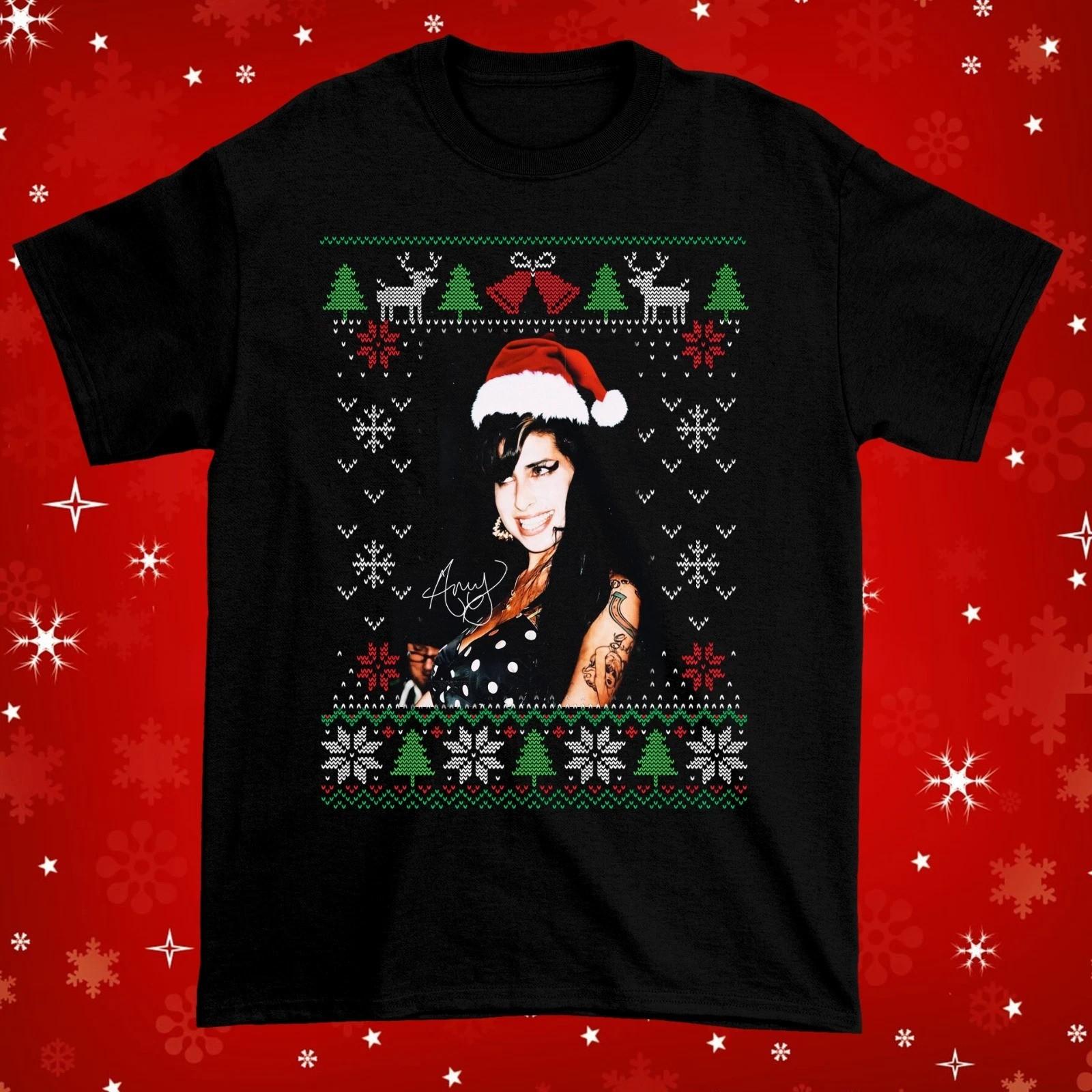 Ugly Amy Winehouse Signature Merry Christmas Black All Size Shirt BL2114 XXXL