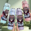 1PC Retro Eagle Emblem 750ml Color Plastic Sports Water Bottle Leakproof Flip Straw Lid Suitable for Sports Office Home Use