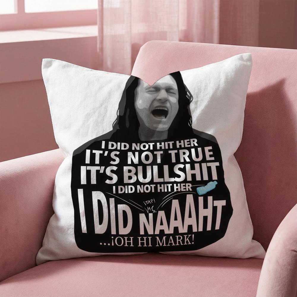 The Room T-Tommy Wiseau Cushion Cover Multi-Scene Pillow Cover for Home & Car - Reversible, Soft & Durable for Daily Use