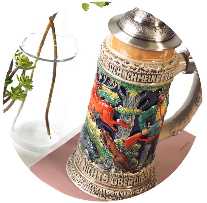 Tazza Grande Capacità Tazze Birra Ceramica Retro Tazza Fatta a Mano Tazza Vetro Tock 600ml Miglior Regalo per Uomini | Tazze