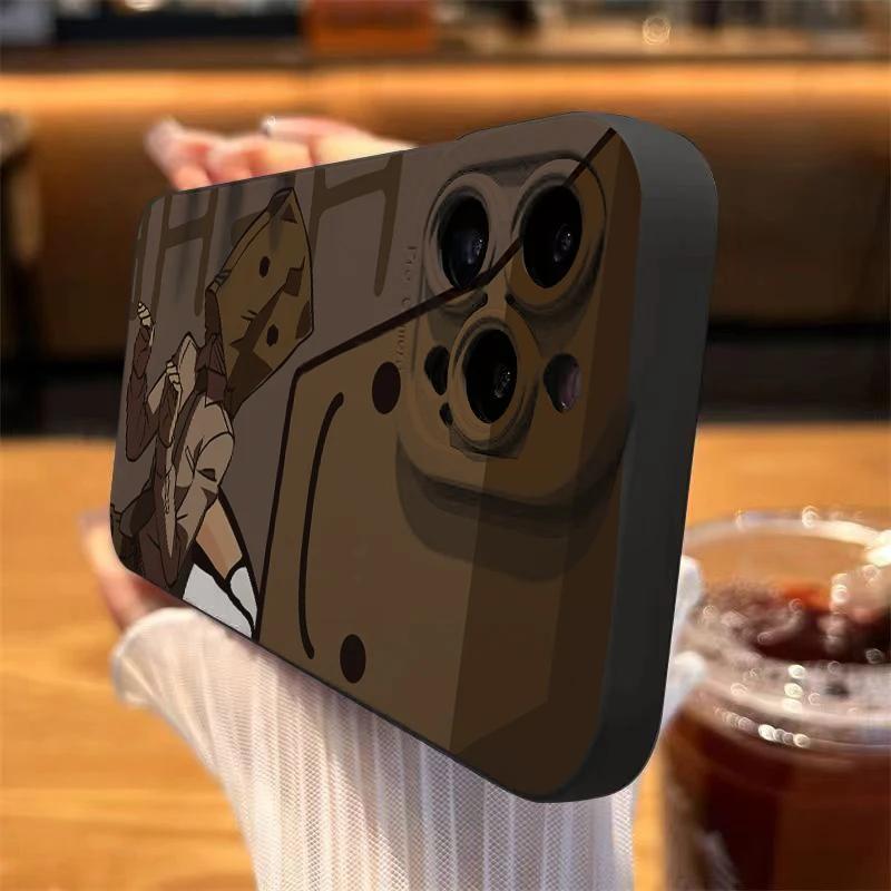 Case For iPhone 15 Pro Max Cases iPhone 14 Case Cartoon Box Man Pattern Silicone Case For iPhone 13 12 11 XS XR X 7 8 Plus Cover