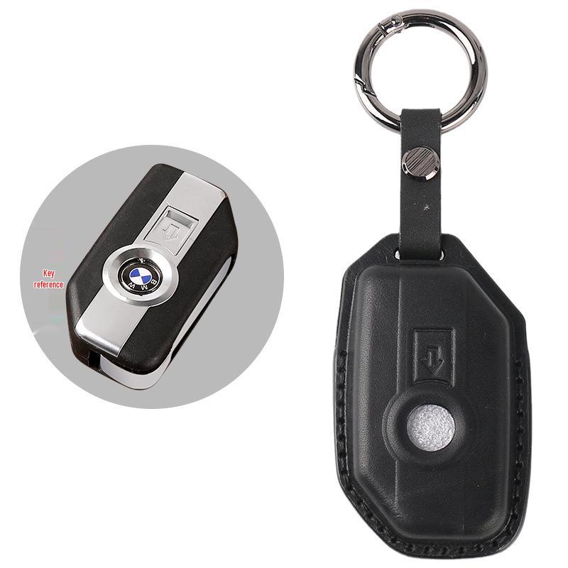 BMW Motorcycle Key Case for R1250GS ADV, C400GT, and 750GT - Cowhide Leather Key Bag with Buckle