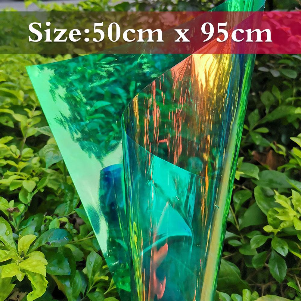 Candy Iridescent Holographic Clear Transparent PVC Fabric Leatherette Laser Rainbow Film Vinyl Craft Bag Earring DIY Bows Making