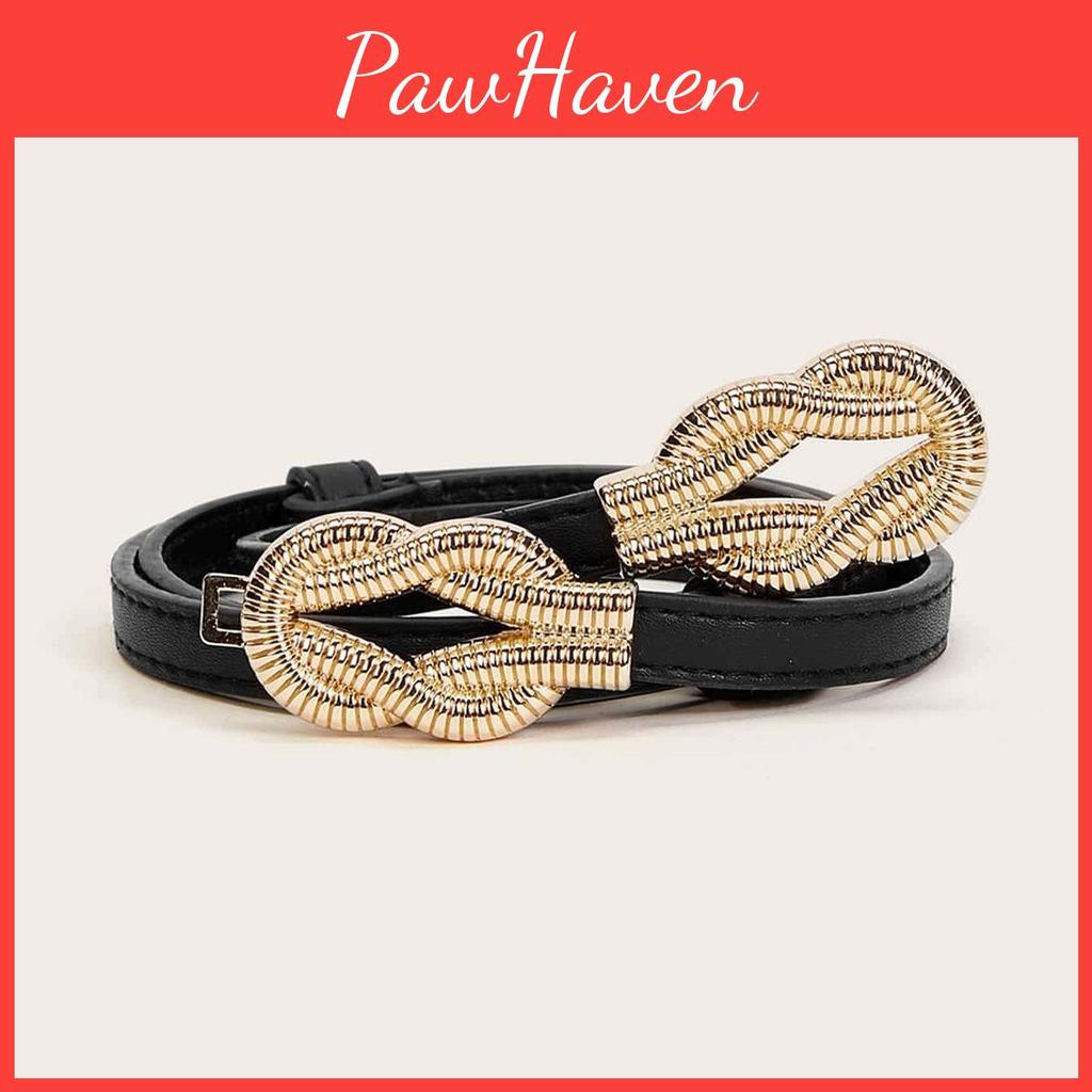 Feminine Slim Faux Leather Belt With Metal Double Ring Buckle For Office And Casual Outfits
