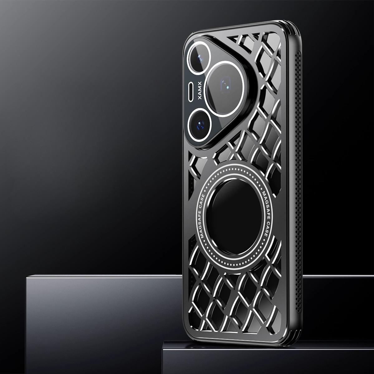 

Чехол из алюминиевого сплава с магнитным кольцом для отвода тепла для HUAWEI Pura 80Pro + 80 Ultra Magsafe Беспроводная зарядка Ударопрочная крышка Huawei Pura 80 Ultra чёрный