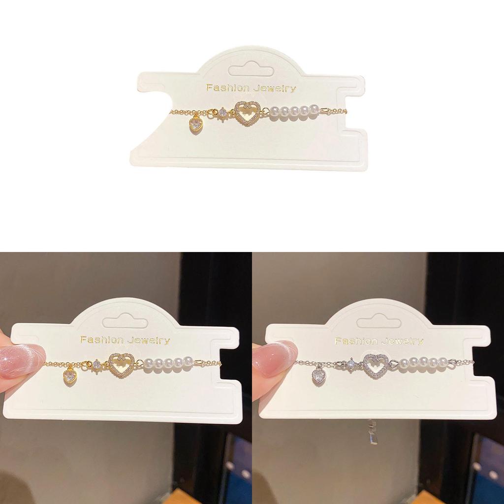 Jewelry Gift For Women Gold Plated Heart Pendant With Artificial Pearl And Zirconia